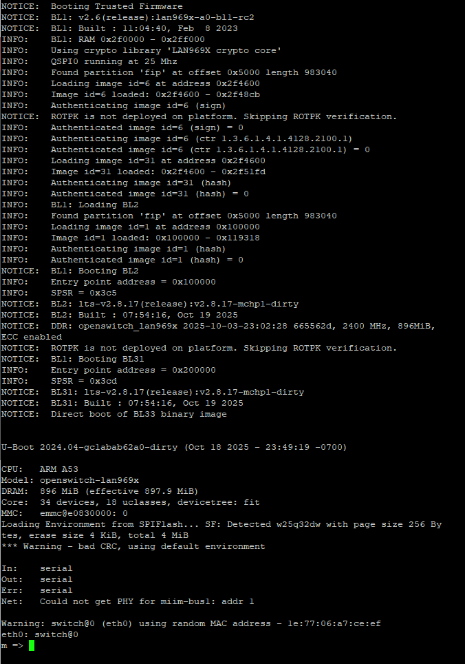 openswitch-lan969x Part 2: Inital Software Bringup